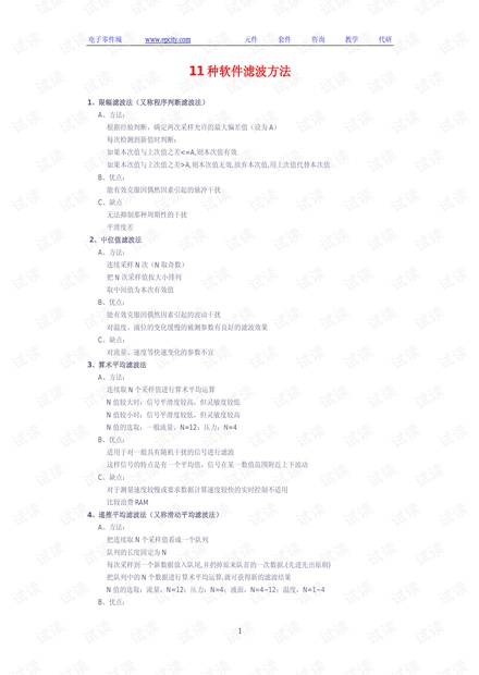 软件滤波方法
