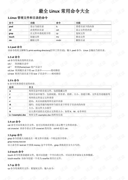 最全Linux常用命令大全