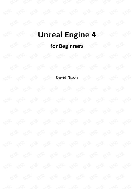 Unreal Engine 4 for Beginners 无水印pdf